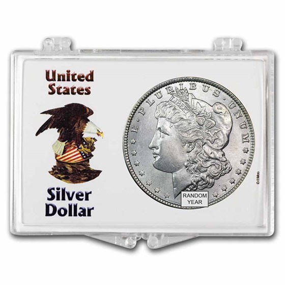 1878-1904 Morgan Silver Dollar BU - w/Snap-Lock, Eagle Design