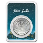 1878-1904 Morgan Silver Dollar BU - w/Snowy Village Card