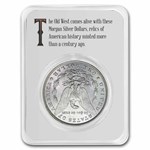 1878-1904 Morgan Silver Dollar Long Horn Card BU