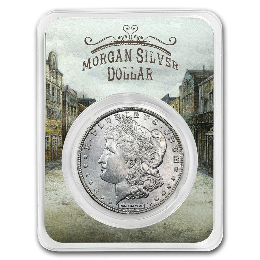 1878-1904 Morgan Silver Dollar Old Town Card BU (Random Year)