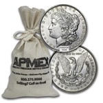 1878-1904 Morgan Silver Dollars 100-Coin Bag AU