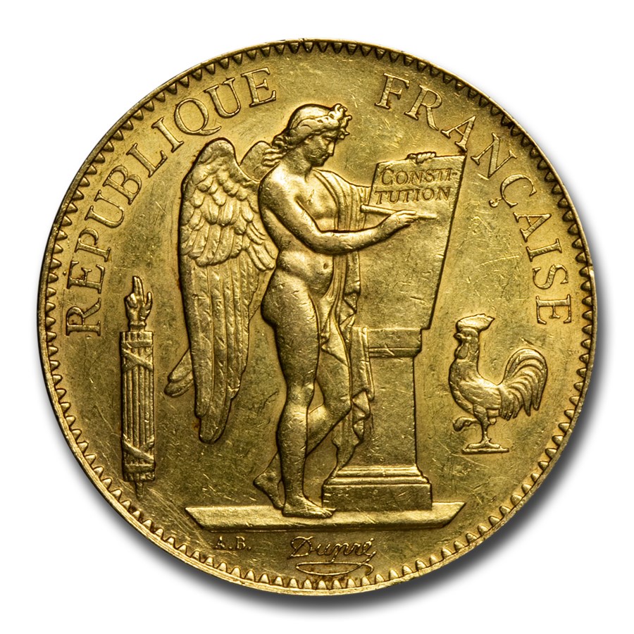 1878-1914 France Gold 100 Francs Lucky Angel AU