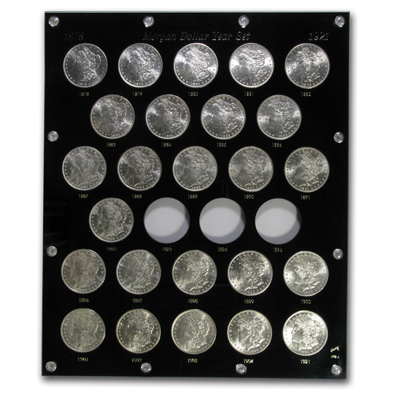 1878-1921 25-Coin Morgan Dollar Date Set (Brilliant Uncirculated) 1878-1921 25-Coin Morgan Dollar Date Set (Brilliant Uncirculated)