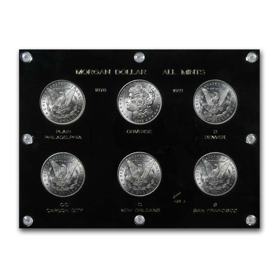 1878-1921 6-Coin Morgan Dollar Mintmark Set BU 1878-1921 6-Coin Morgan Dollar Mintmark Set BU