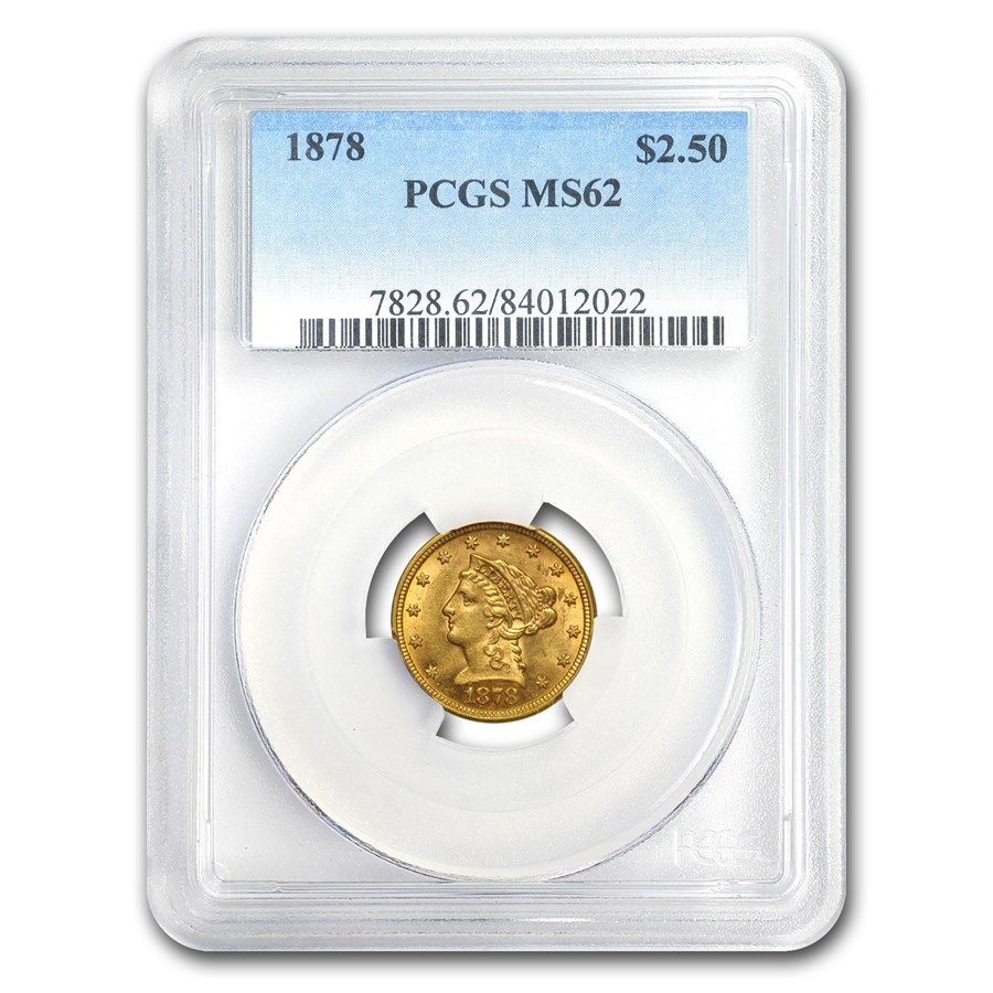 1878 $2.50 Liberty Gold Quarter Eagle MS-62 PCGS