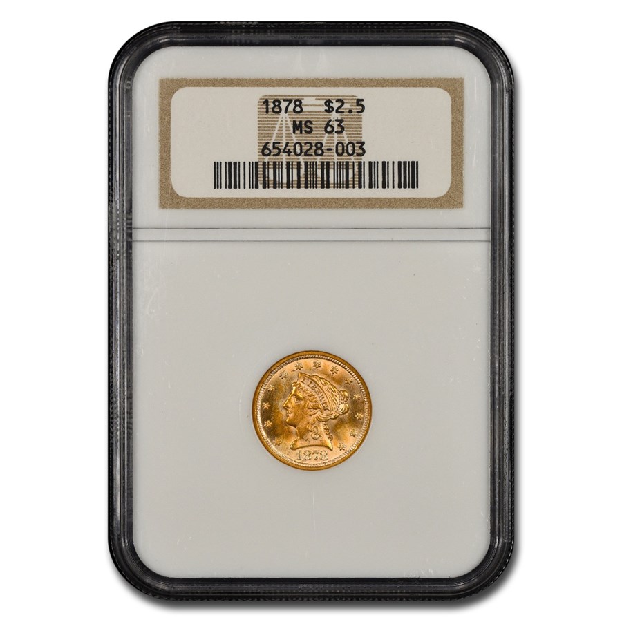 1878 $2.50 Liberty Gold Quarter Eagle MS-63 NGC