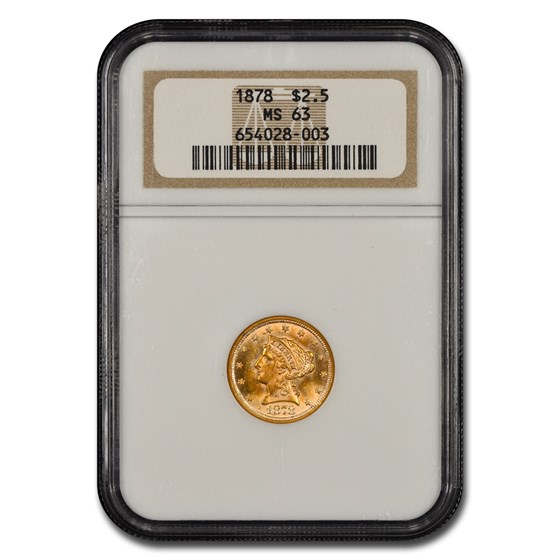 1878 $2.50 Liberty Gold Quarter Eagle MS-63 NGC 1878 $2.50 Liberty Gold Quarter Eagle MS-63 NGC