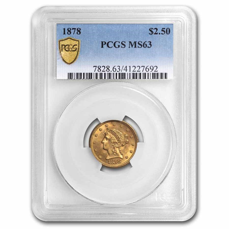 1878 $2.50 Liberty Gold Quarter Eagle MS-63 PCGS