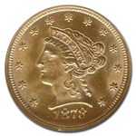 1878 $2.50 Liberty Gold Quarter Eagle MS-64 NGC