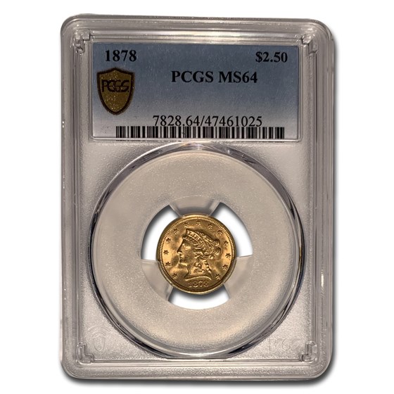 1878 $2.50 Liberty Gold Quarter Eagle MS-64 PCGS 1878 $2.50 Liberty Gold Quarter Eagle MS-64 PCGS