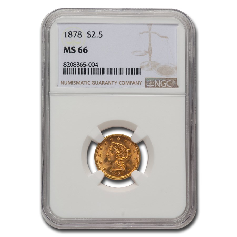 1878 $2.50 Liberty Gold Quarter Eagle MS-66 NGC