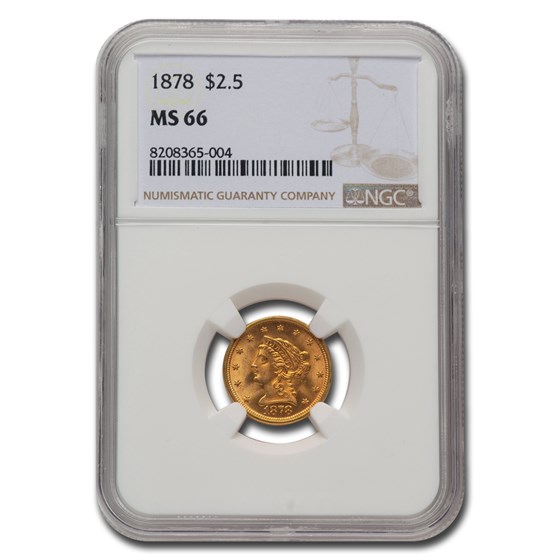 1878 $2.50 Liberty Gold Quarter Eagle MS-66 NGC 1878 $2.50 Liberty Gold Quarter Eagle MS-66 NGC