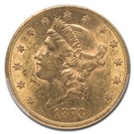 1878 $20 Liberty Gold Double Eagle AU-55 PCGS