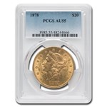 1878 $20 Liberty Gold Double Eagle AU-55 PCGS