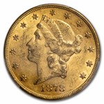 1878 $20 Liberty Gold Double Eagle AU-58 PCGS