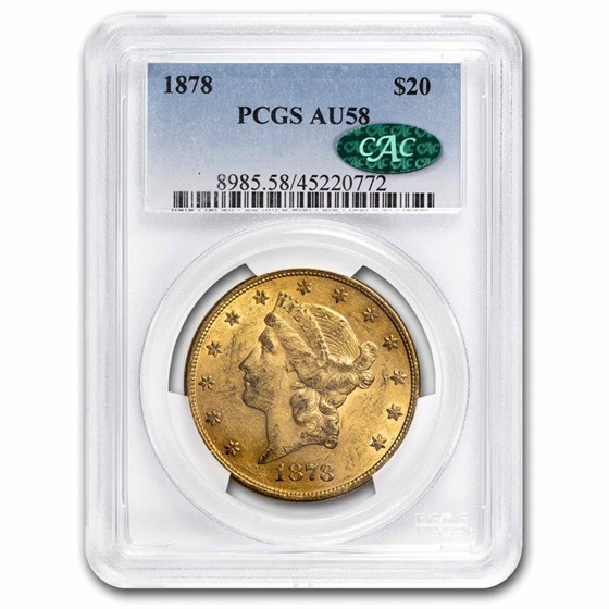 1878 $20 Liberty Gold Double Eagle AU-58 PCGS 1878 $20 Liberty Gold Double Eagle AU-58 PCGS