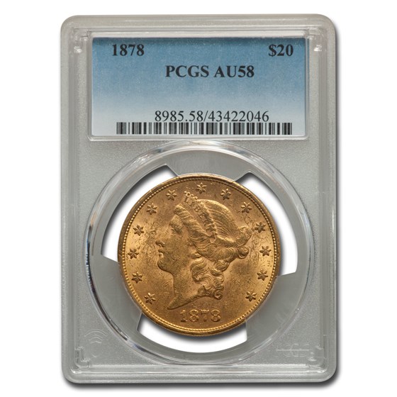 1878 $20 Liberty Gold Double Eagle AU-58 PCGS 1878 $20 Liberty Gold Double Eagle AU-58 PCGS