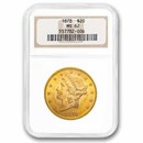 1878 $20 Liberty Gold Double Eagle MS-62 NGC