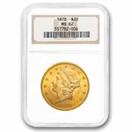 1878 $20 Liberty Gold Double Eagle MS-62 NGC