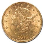 1878 $20 Liberty Gold Double Eagle MS-62 PCGS (DDR)