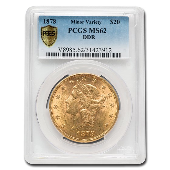 1878 $20 Liberty Gold Double Eagle MS-62 PCGS (DDR) 1878 $20 Liberty Gold Double Eagle MS-62 PCGS (DDR)