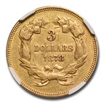 1878 $3 Gold Princess AU-53 NGC