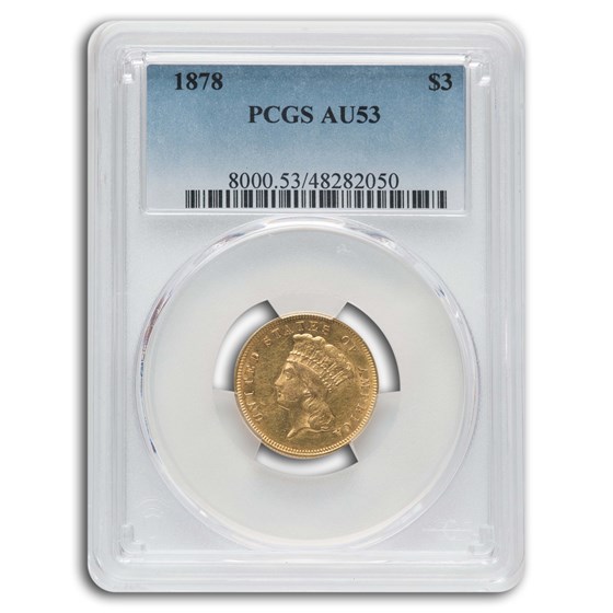 1878 $3 Gold Princess AU-53 PCGS 1878 $3 Gold Princess AU-53 PCGS