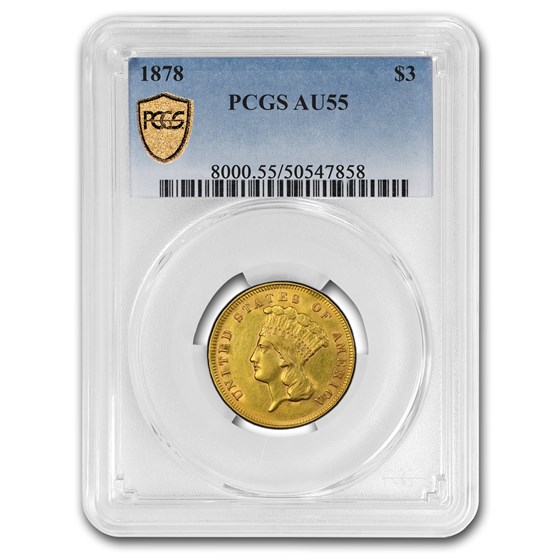 1878 $3 Gold Princess AU-55 PCGS 1878 $3 Gold Princess AU-55 PCGS
