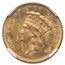 1878 $3 Gold Princess AU-58 NGC