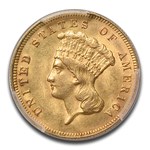 1878 $3 Gold Princess AU-58 PCGS CAC