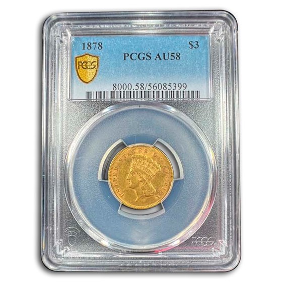 1878 $3 Gold Princess AU-58 PCGS 1878 $3 Gold Princess AU-58 PCGS