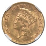 1878 $3 Gold Princess MS-61 NGC