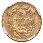 1878 $3 Gold Princess MS-61 NGC