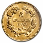 1878 $3 Gold Princess MS-61 PCGS