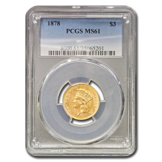 1878 $3 Gold Princess MS-61 PCGS 1878 $3 Gold Princess MS-61 PCGS