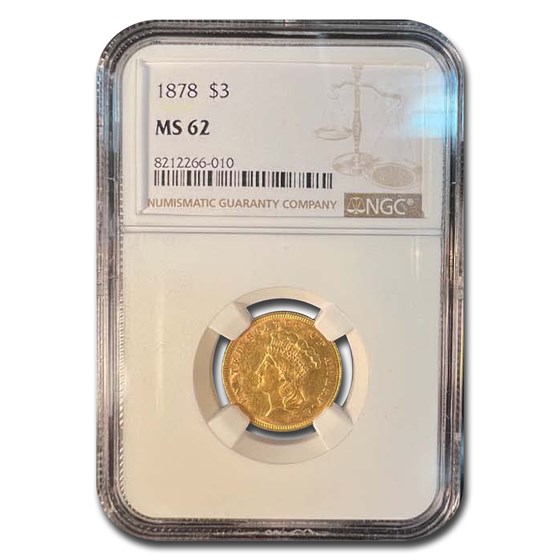 1878 $3 Gold Princess MS-62 NGC 1878 $3 Gold Princess MS-62 NGC