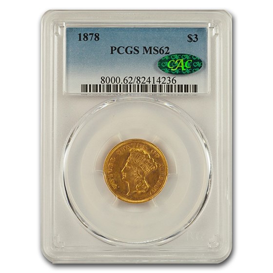1878 $3 Gold Princess MS-62 PCGS CAC 1878 $3 Gold Princess MS-62 PCGS CAC