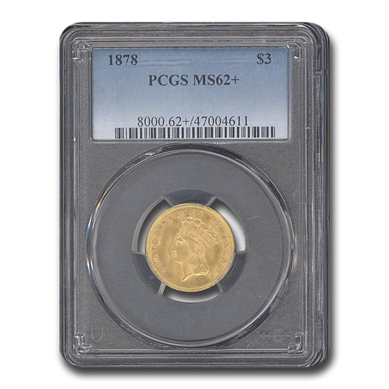 1878 $3 Gold Princess MS-62+ PCGS 1878 $3 Gold Princess MS-62+ PCGS