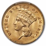 1878 $3 Gold Princess MS-62 PCGS
