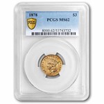 1878 $3 Gold Princess MS-62 PCGS