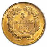 1878 $3 Gold Princess MS-62 PCGS