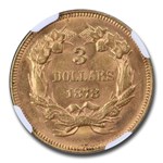 1878 $3 Gold Princess MS-63 NGC