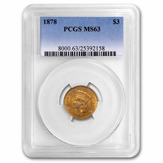 Buy 1878 $3 Gold Princess MS-63 PCGS | APMEX