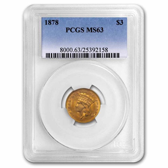 1878 $3 Gold Princess MS-63 PCGS 1878 $3 Gold Princess MS-63 PCGS