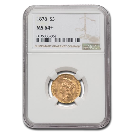 1878 $3 Gold Princess MS-64+ NGC 1878 $3 Gold Princess MS-64+ NGC