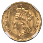 1878 $3 Gold Princess MS-64 NGC