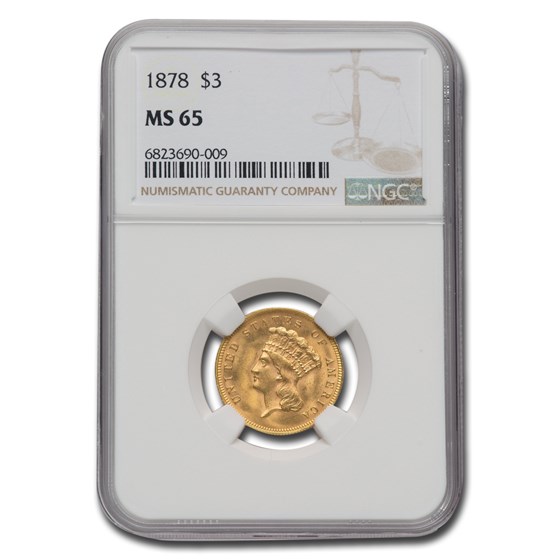 1878 $3 Gold Princess MS-65 NGC 1878 $3 Gold Princess MS-65 NGC