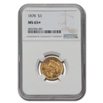 1878 $3 Gold Princess MS-65+ NGC