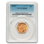 1878 $3 Gold Princess MS-65 PCGS
