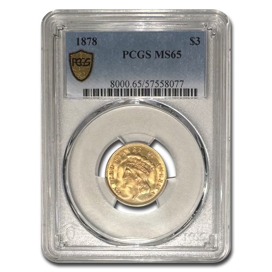 1878 $3 Gold Princess MS-65 PCGS